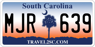 SC license plate MJR639