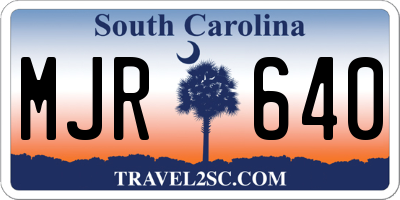SC license plate MJR640