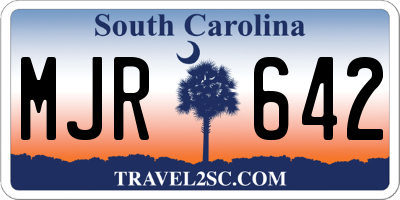 SC license plate MJR642