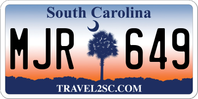 SC license plate MJR649