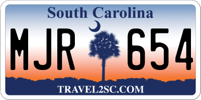 SC license plate MJR654