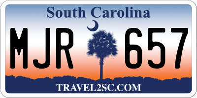 SC license plate MJR657