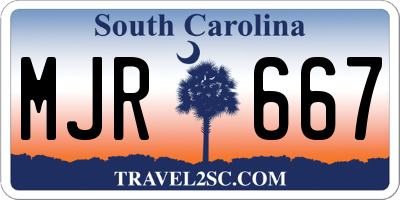 SC license plate MJR667