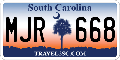 SC license plate MJR668