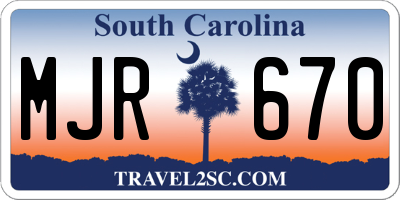 SC license plate MJR670