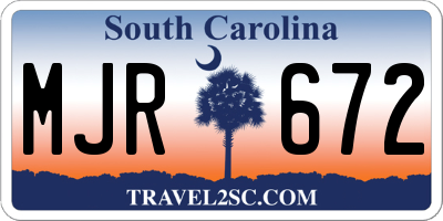 SC license plate MJR672