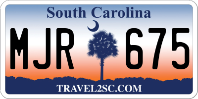 SC license plate MJR675