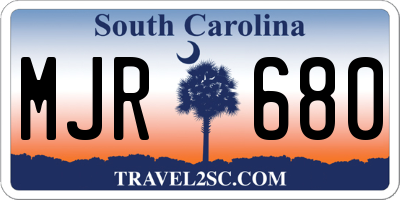 SC license plate MJR680