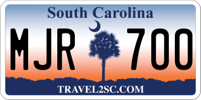 SC license plate MJR700
