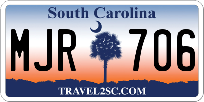SC license plate MJR706