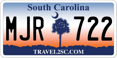 SC license plate MJR722