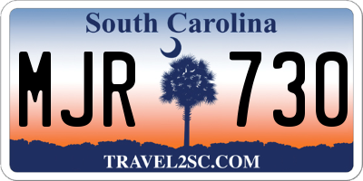 SC license plate MJR730