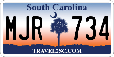 SC license plate MJR734