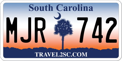 SC license plate MJR742