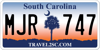 SC license plate MJR747