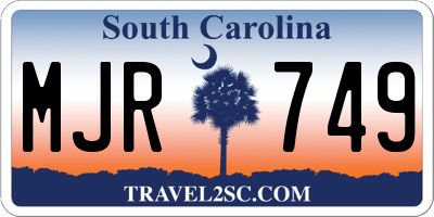 SC license plate MJR749