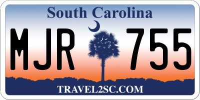 SC license plate MJR755