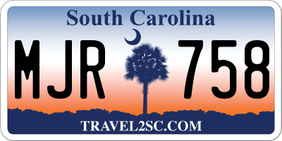 SC license plate MJR758