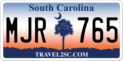 SC license plate MJR765
