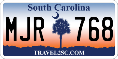 SC license plate MJR768