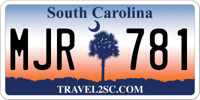 SC license plate MJR781