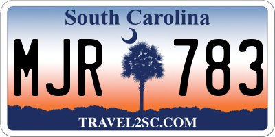 SC license plate MJR783