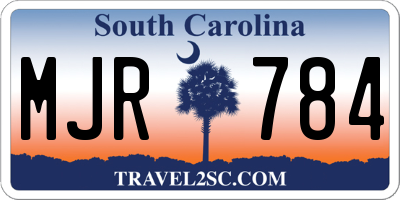 SC license plate MJR784