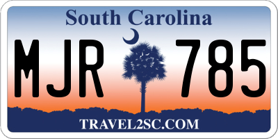 SC license plate MJR785