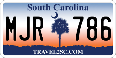 SC license plate MJR786