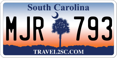 SC license plate MJR793