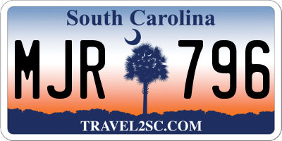 SC license plate MJR796