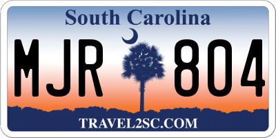 SC license plate MJR804