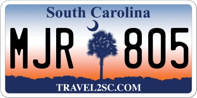 SC license plate MJR805