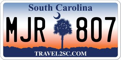 SC license plate MJR807