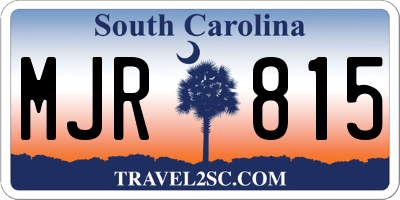 SC license plate MJR815