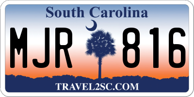SC license plate MJR816
