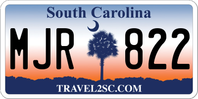 SC license plate MJR822