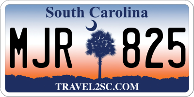 SC license plate MJR825