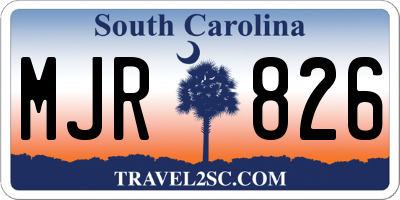 SC license plate MJR826