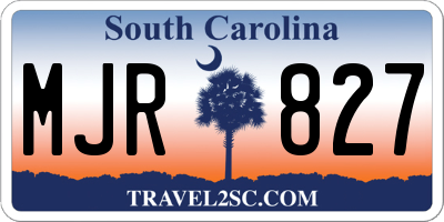 SC license plate MJR827