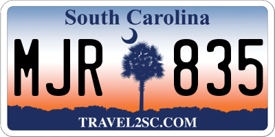 SC license plate MJR835