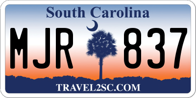 SC license plate MJR837