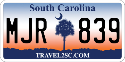 SC license plate MJR839