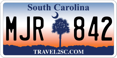 SC license plate MJR842