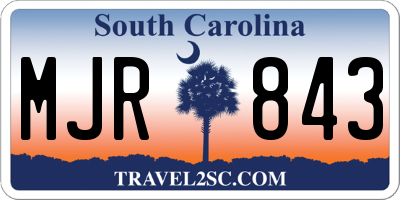 SC license plate MJR843