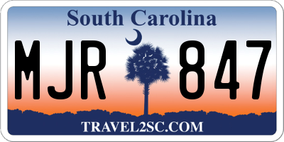 SC license plate MJR847