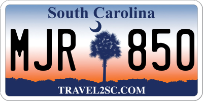 SC license plate MJR850