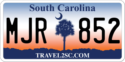 SC license plate MJR852