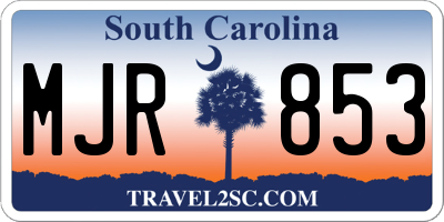 SC license plate MJR853