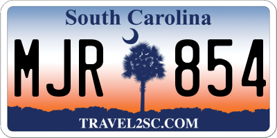 SC license plate MJR854